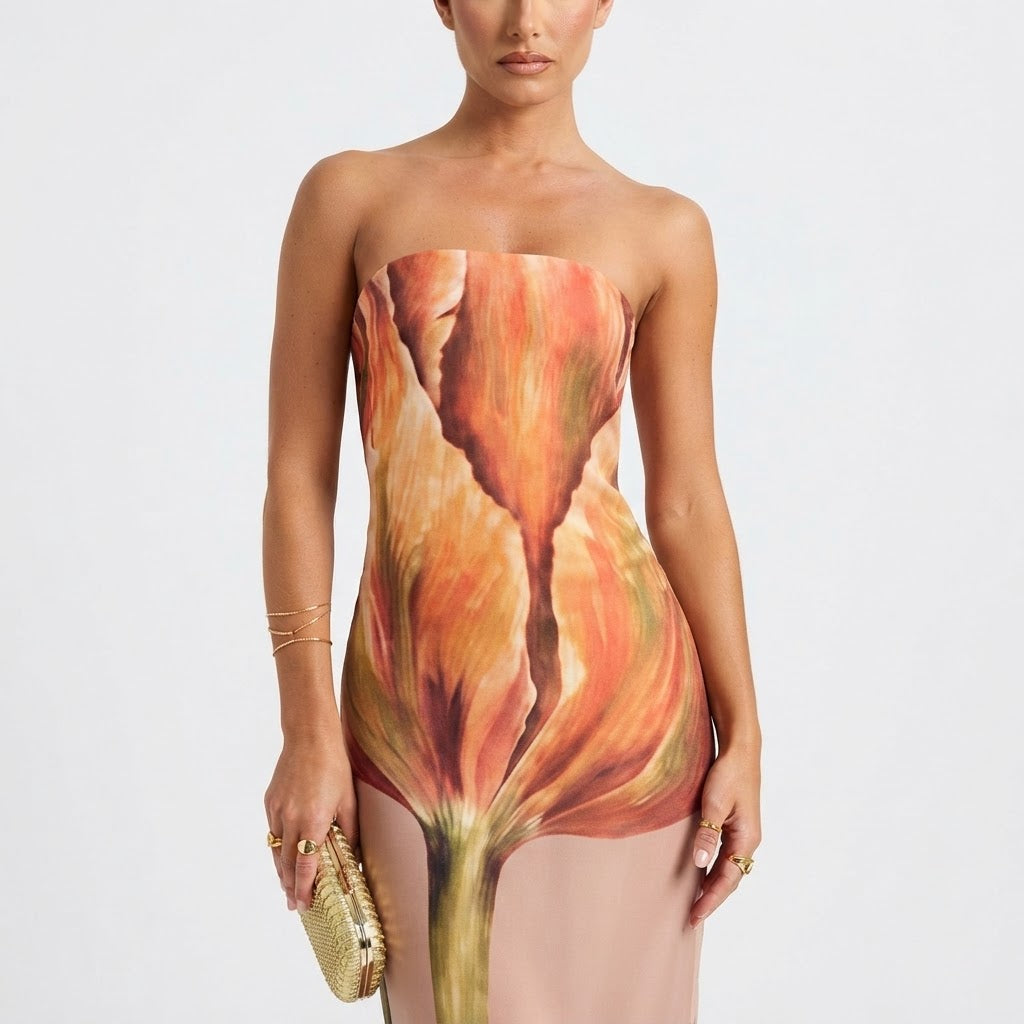 Vestido Valeria — Largo Estampado para Eventos