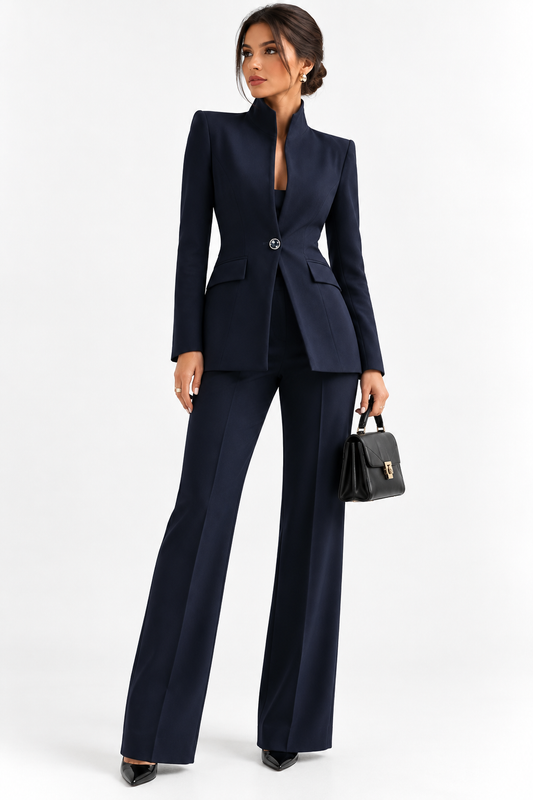 Conjunto Valentina — Blazer de Corte Tridimensional y Pantalón Casual