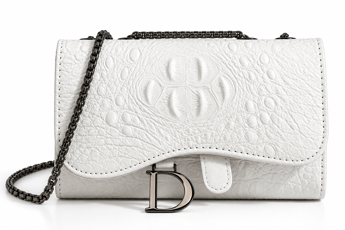 Bolso Valentina — Efecto Cocodrilo con Detalles de Lentejuelas