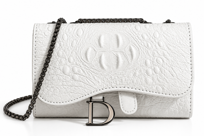 Bolso Valentina — Efecto Cocodrilo con Detalles de Lentejuelas