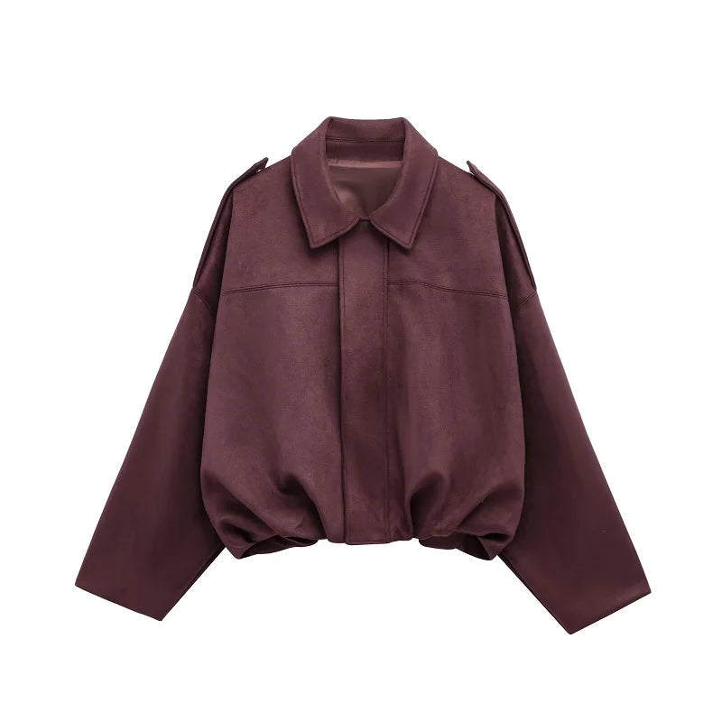 Chaqueta Bianca — Bomber Oversized de Ante con Acolchado Urban