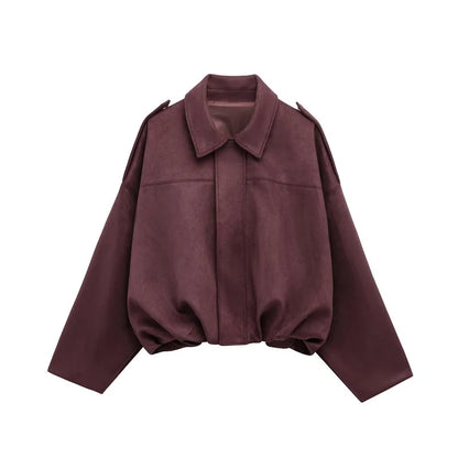 Chaqueta Bianca — Bomber Oversized de Ante con Acolchado Urban