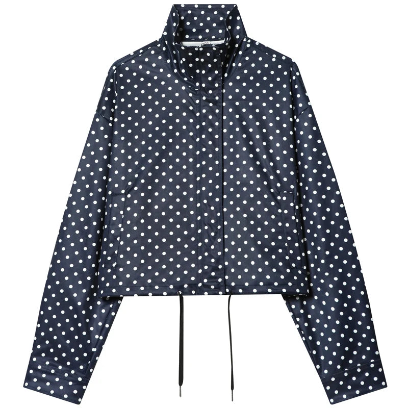 Chaqueta Dot Chic — Bomber Holgada de Entretiempo con Diseño Clásico
