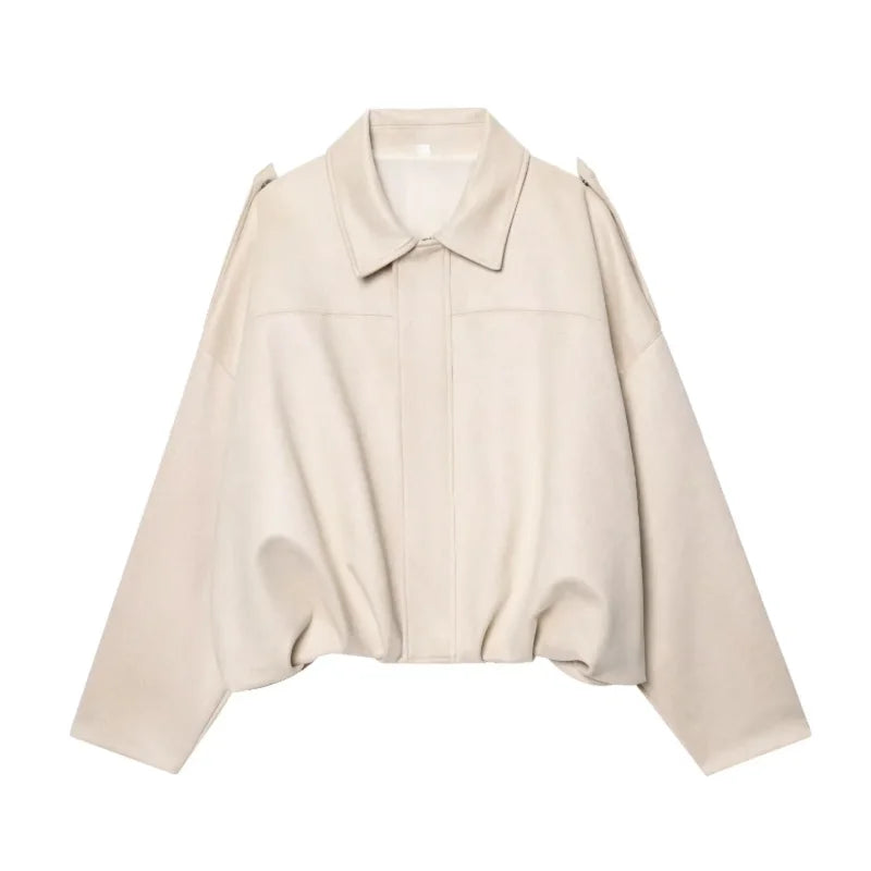 Chaqueta Bianca — Bomber Oversized de Ante con Acolchado Urban