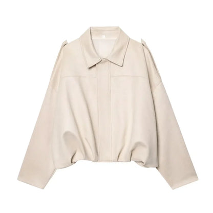 Chaqueta Bianca — Bomber Oversized de Ante con Acolchado Urban