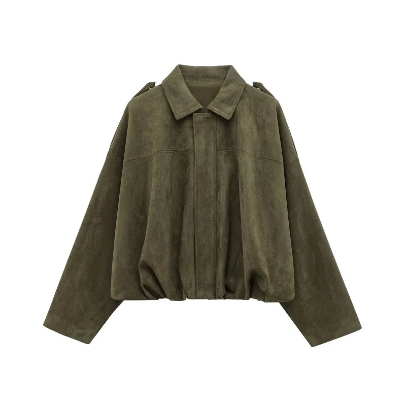 Chaqueta Bianca — Bomber Oversized de Ante con Acolchado Urban