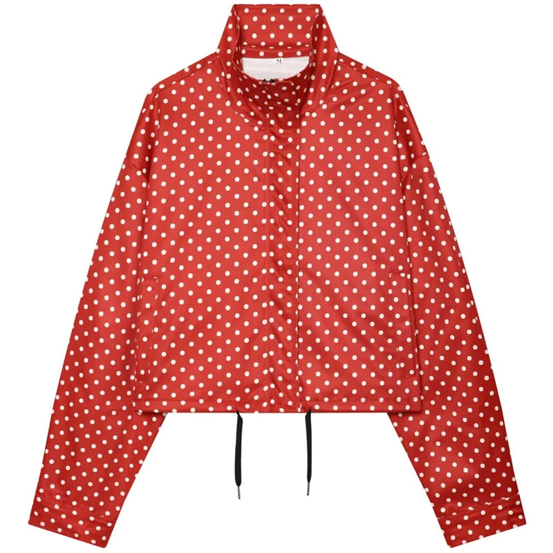 Chaqueta Dot Chic — Bomber Holgada de Entretiempo con Diseño Clásico