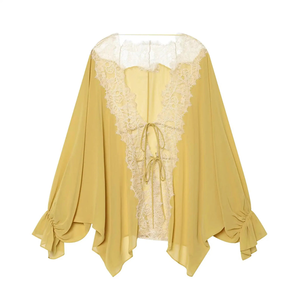 Blusa Isabella — Elegante con Encaje, Lazo y Corte Holgado