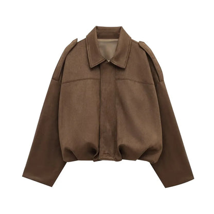 Chaqueta Bianca — Bomber Oversized de Ante con Acolchado Urban