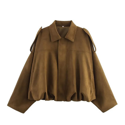 Chaqueta Bianca — Bomber Oversized de Ante con Acolchado Urban