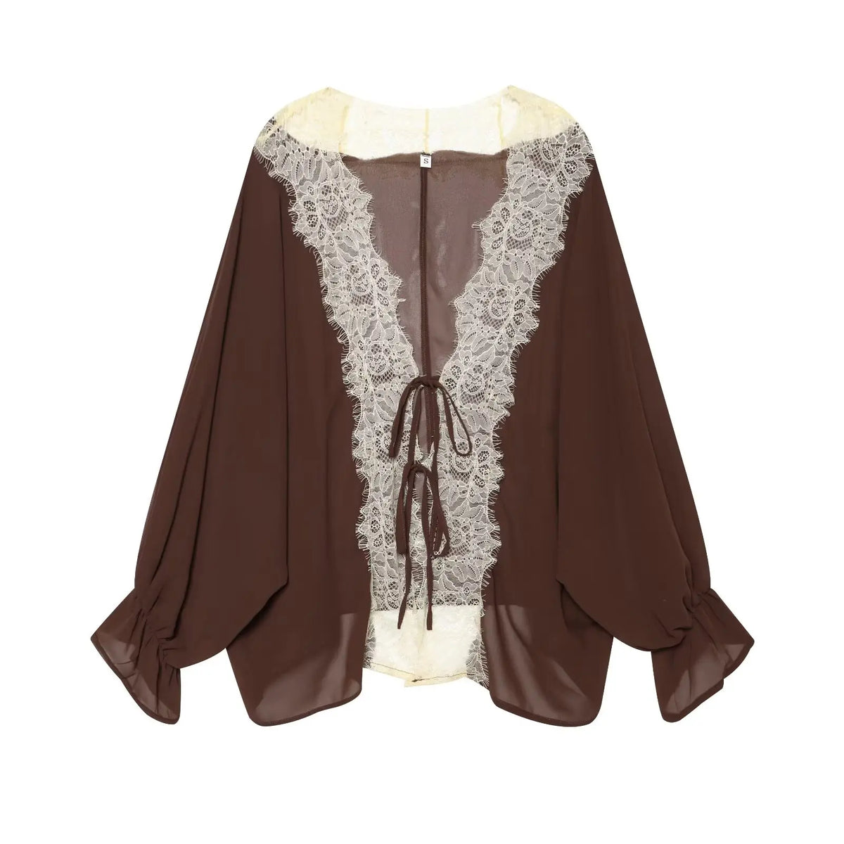 Blusa Isabella — Elegante con Encaje, Lazo y Corte Holgado