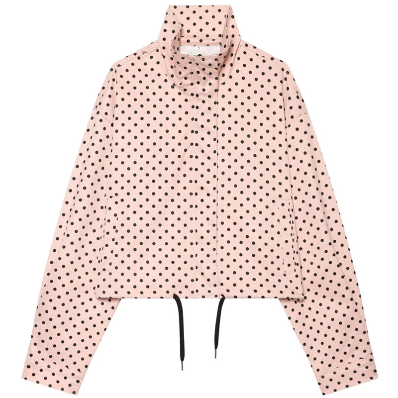 Chaqueta Dot Chic — Bomber Holgada de Entretiempo con Diseño Clásico