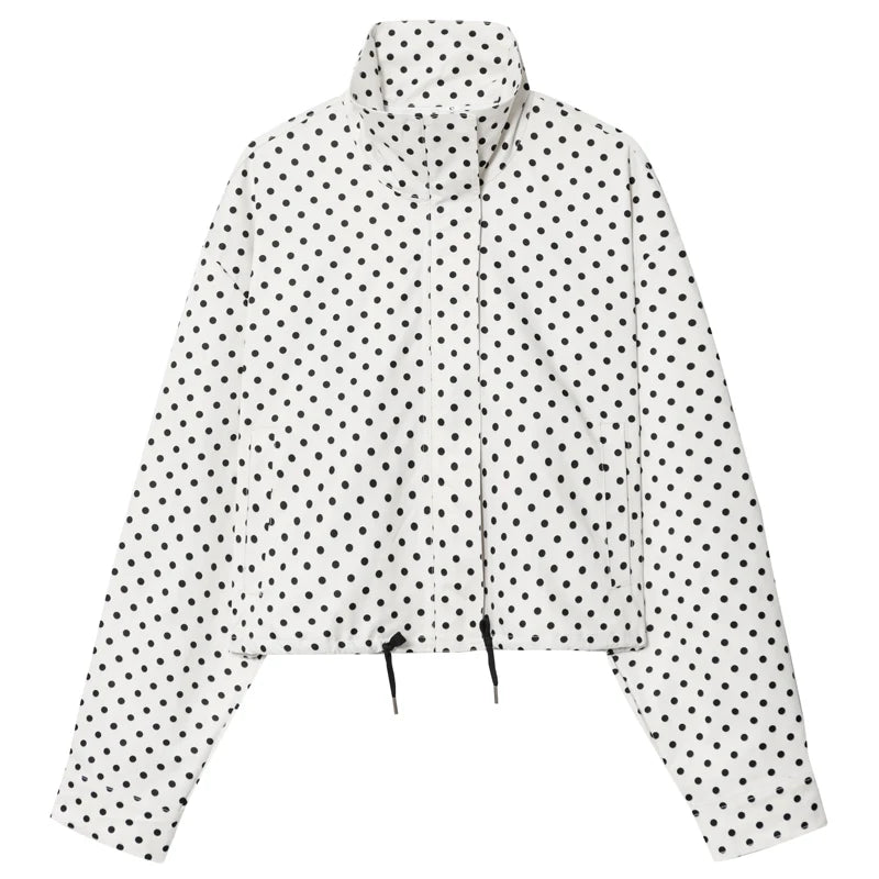 Chaqueta Dot Chic — Bomber Holgada de Entretiempo con Diseño Clásico